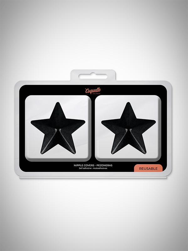 COQUETTE - Cache-Tétons Star Noirs